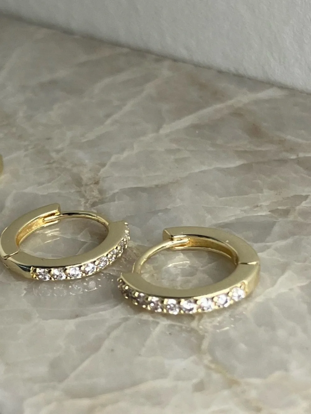 14K Gold Plated Huggie Hoop Earrings Set – 2 Pairs 10mm & 8mm